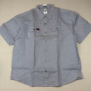 Vintage Baileys Logger Wear Hickory Stripe Work Shirt Mens 2XL Short Sleeve NEW